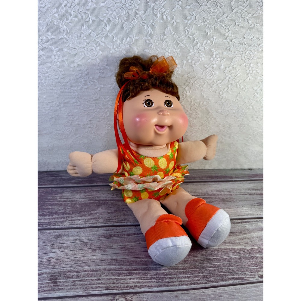 Cabbage Patch Kids 2015 Doll Brown Hair Bun‎ Pineapple Swimsuit 9" Tall